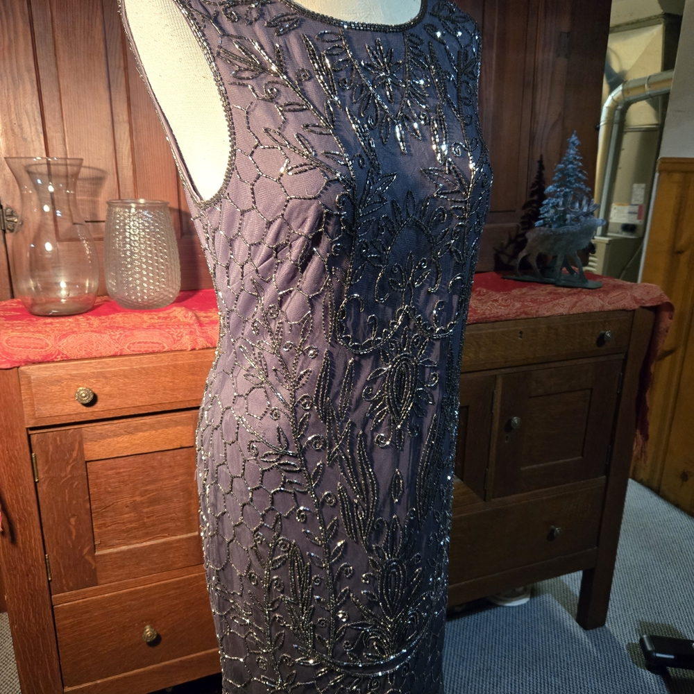 Adrianna Papell Beaded Lavender Gown